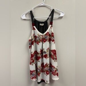 Jolt Floral Tank Top - Red and White